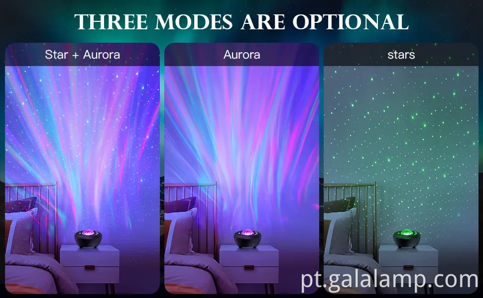 Aurora Star Projector Galaxy Projector Luzes para o quarto, Wi -Fi Nebula teto Projecor Night Light With Music Speaker